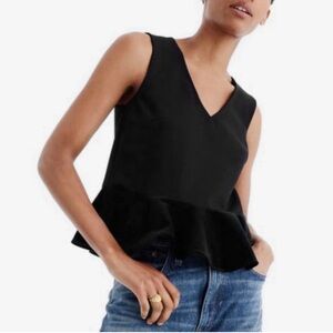 New JCrew peplum top velvet trim sz medium